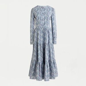 J.Crew Liberty Long tiered dress in June's Meadow print, size 6